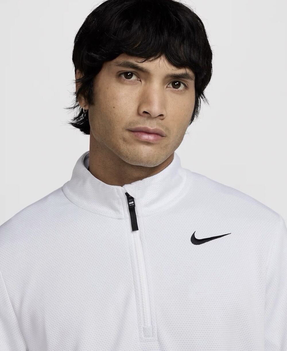 Nike Dri-FIT Golf Pullover Mens XL White 1/4 Zip Long Sleeve FZ7462-100 NEW